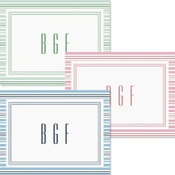 Stripes Monogram Note Cards