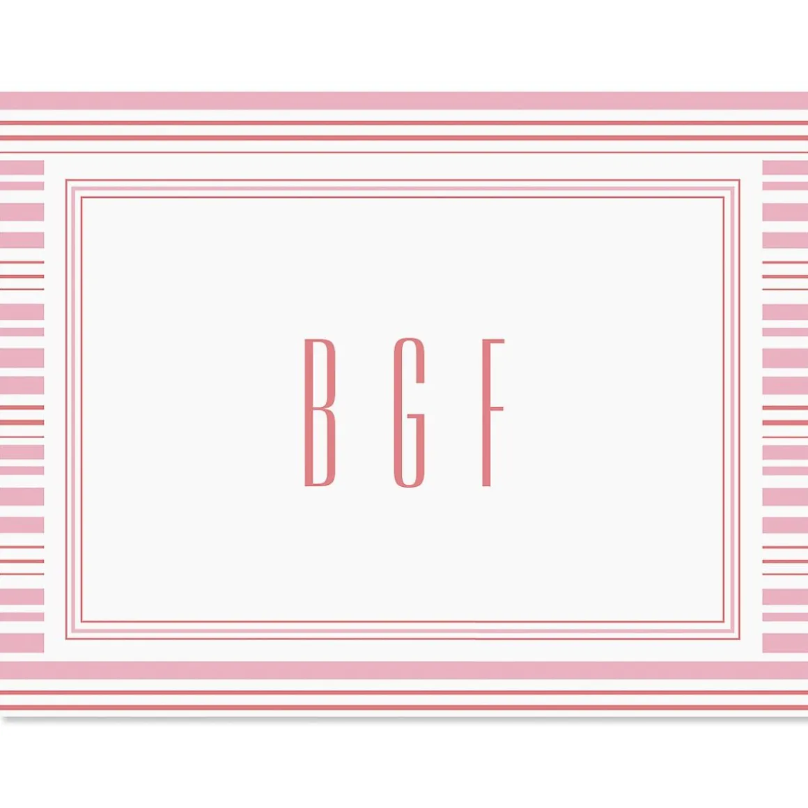 Stripes Monogram Note Cards