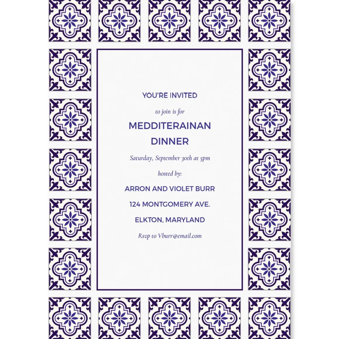 Styled Mediterranean Personalized Invitations
