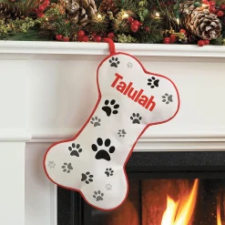 Sweet Pooch Dog Bone Personalized Christmas Stocking