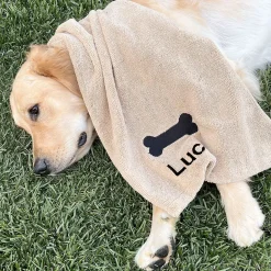 Taupe Custom Dog Drying Towel