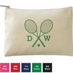 Tennis Personalized Small Canvas Zip Pouch