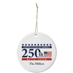 250th Anniversary Personalized Round Ornament