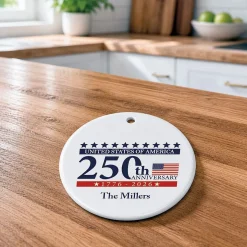 250th Anniversary Personalized Round Ornament