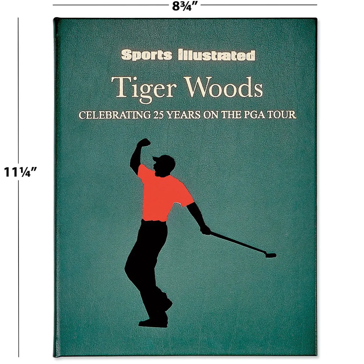 Tiger Woods Personalized Green Leather-Bound Book
