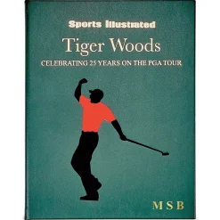 Tiger Woods Personalized Green Leather-Bound Book