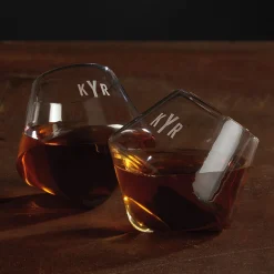 Tilted Personalized Bourbon Glasses