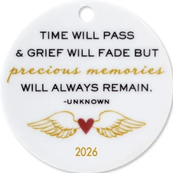 Time Will Pass Round Memorial Christmas Personalized Ornament