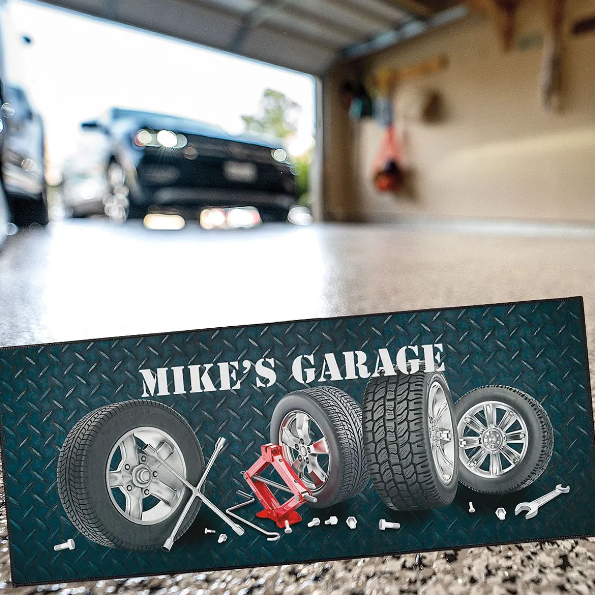 Tires Garage Double-Width Personalized Floormat