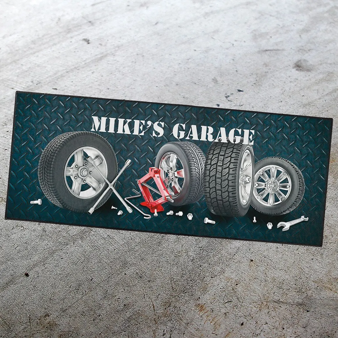 Tires Garage Double-Width Personalized Floormat