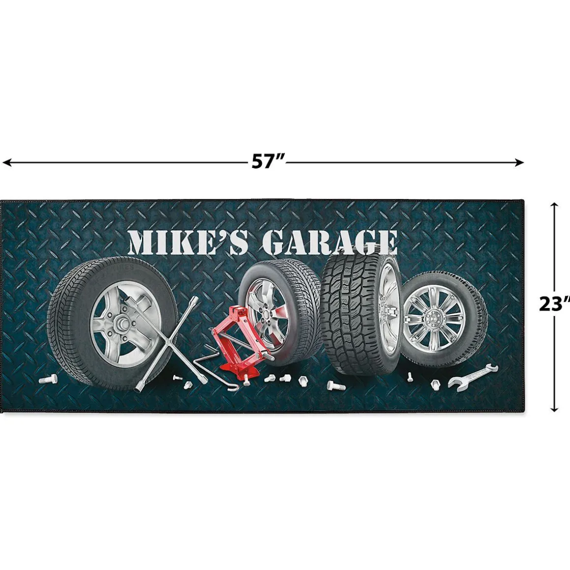 Tires Garage Double-Width Personalized Floormat