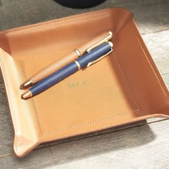 Traditional Leather Wrapped Blue Pen