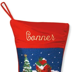 Train Heirloom Needlepoint Personalized Christmas Stocking