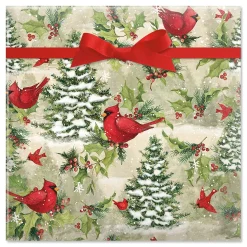 Tree Cardinal Jumbo Rolled Gift Wrap