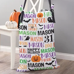 Trick-or-Treat Personalized Green Name Pillowcase