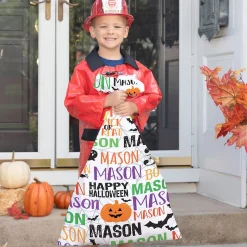 Trick-or-Treat Personalized Green Name Pillowcase