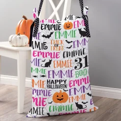 Trick-or-Treat Personalized Pink Name Pillowcase