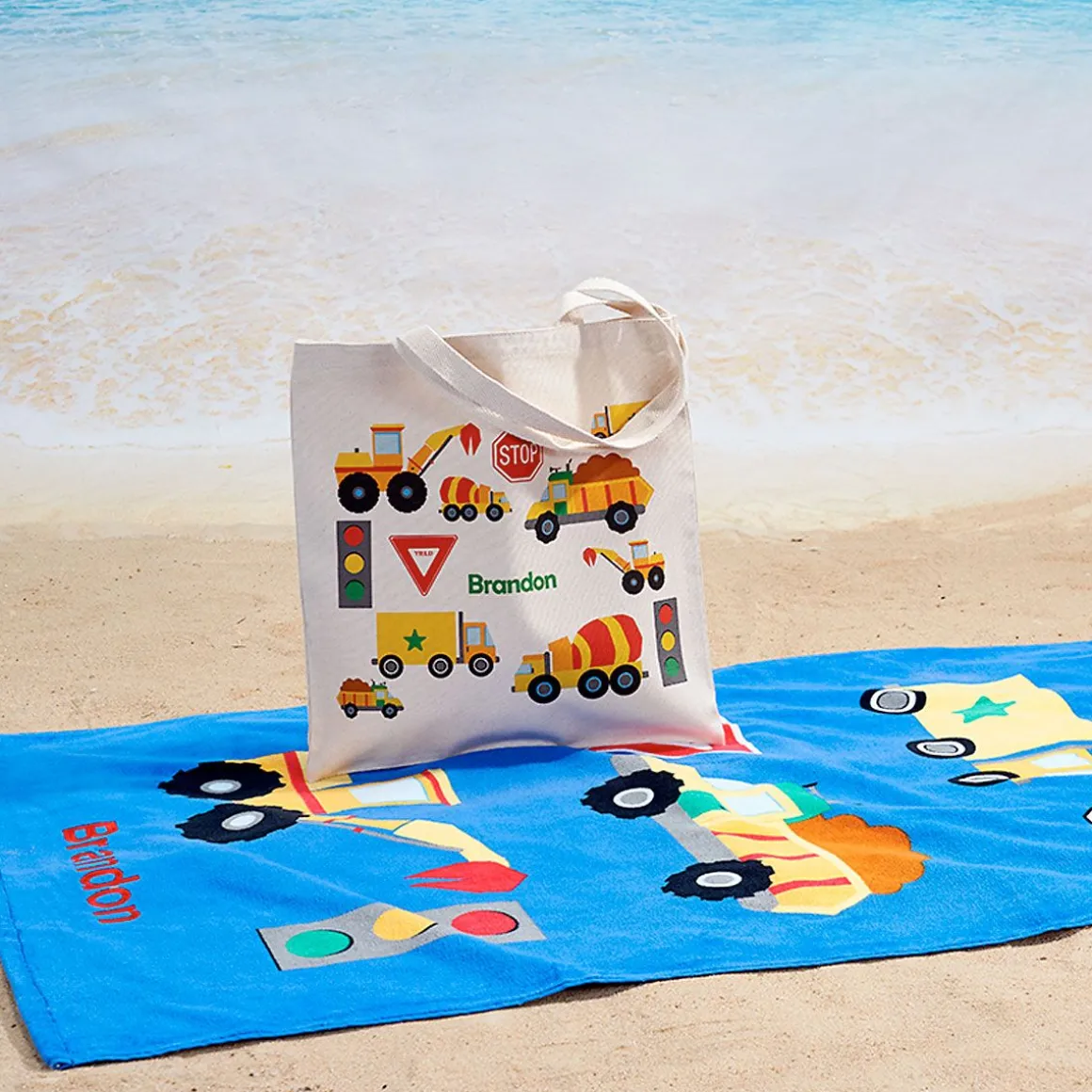 Trucks Personalized Canvas Tote