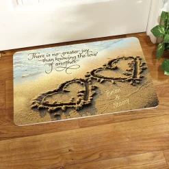 Two Hearts Personalized Doormat