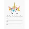 Unicorn Birthday Fill In The Blank Invitations