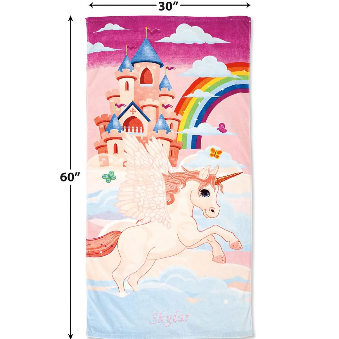 Unicorn Castle Personalized Towel