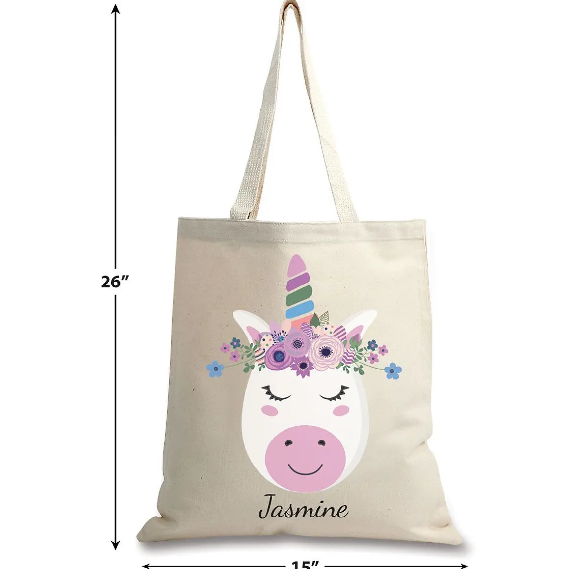 Unicorn Easter Personalized Canvas Tote