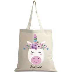 Unicorn Easter Personalized Canvas Tote