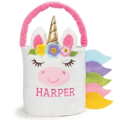 Unicorn Personalized Plush Easter Basket