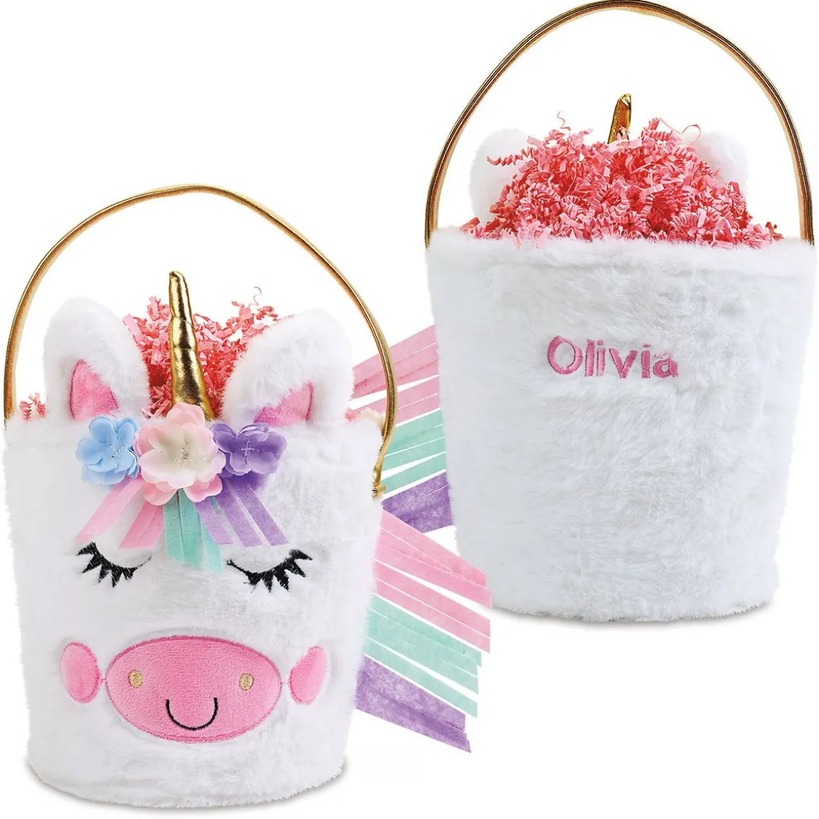 Unicorn Personalized Plush Treat Basket