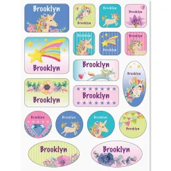 Unicorn & Rainbow Personalized Stickers