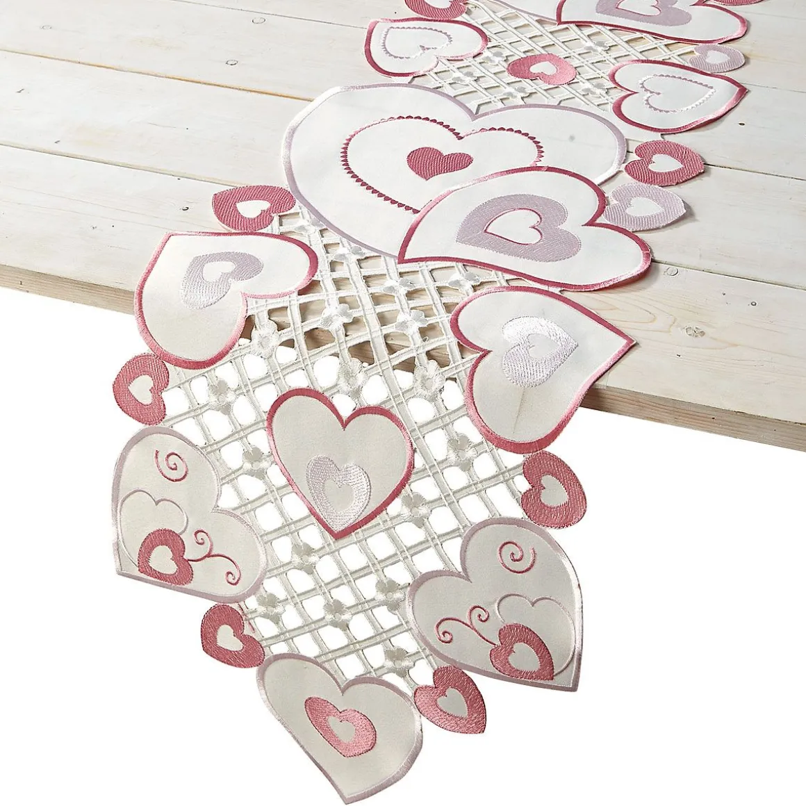 Valentine Hearts Table Runner