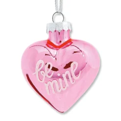 Valentines Glass Heart Glitter Word Ornaments