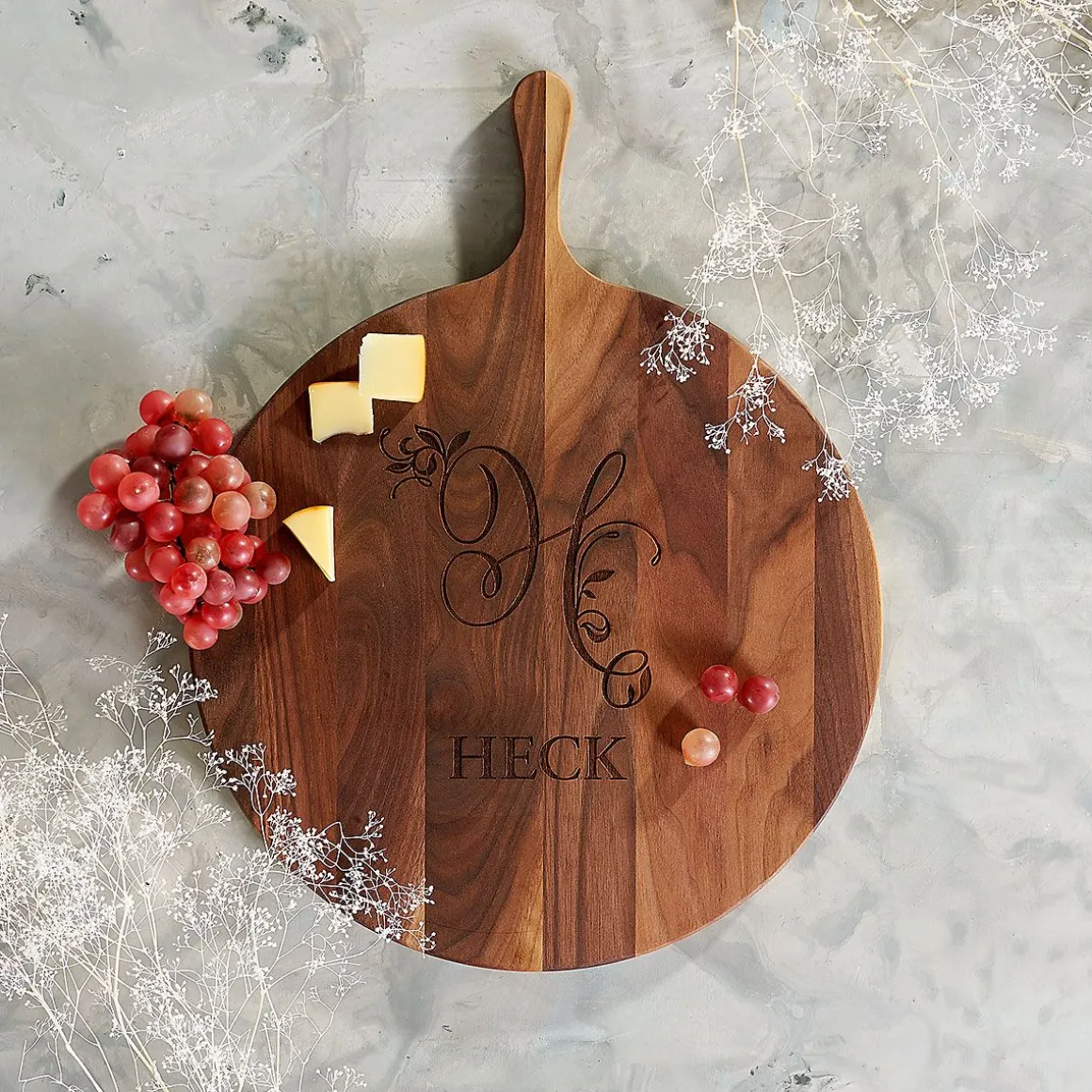 Walnut Personalized Round Board