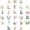 Watercolor Initial Personalized Ceramic Coasters