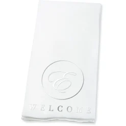 Welcome Circle Initial Foil Stamped Disposable Hand Towels