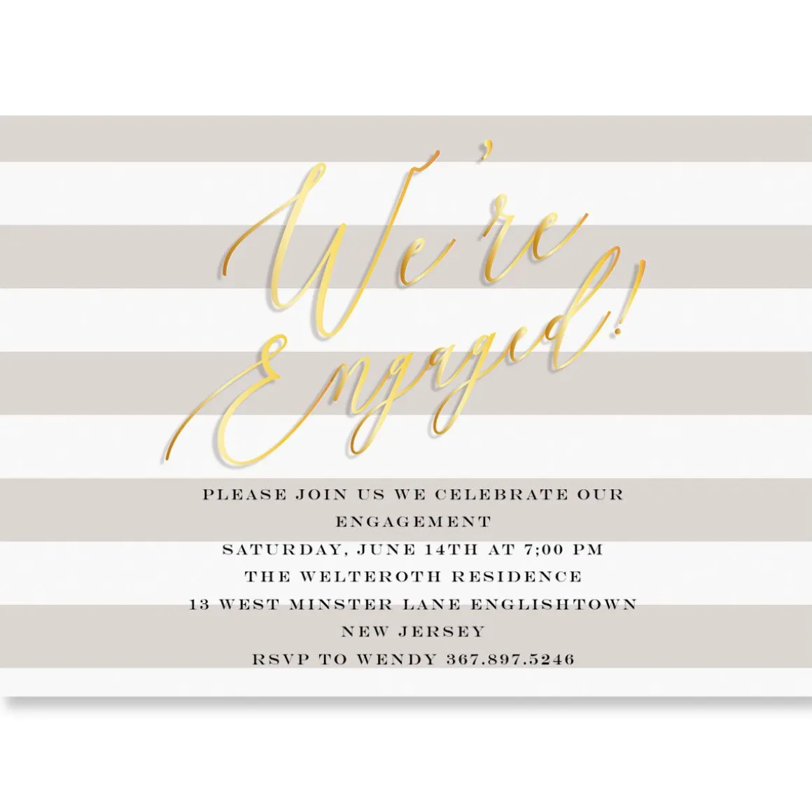 We're Engaged Personalized Invitations