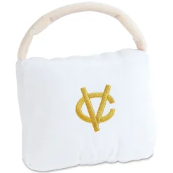 White Chewy Vuiton Handbag Pet Toy