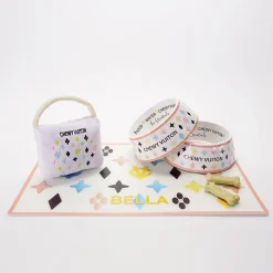 White Chewy Vuiton Pet Bowl