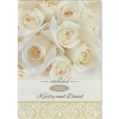 White Floral Personalized Glass Cutting Board