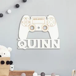 White Gaming Controller Personalized Wood Plaque