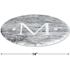 White Marble Monogrammed Lazy Susan