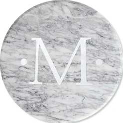 White Marble Monogrammed Lazy Susan