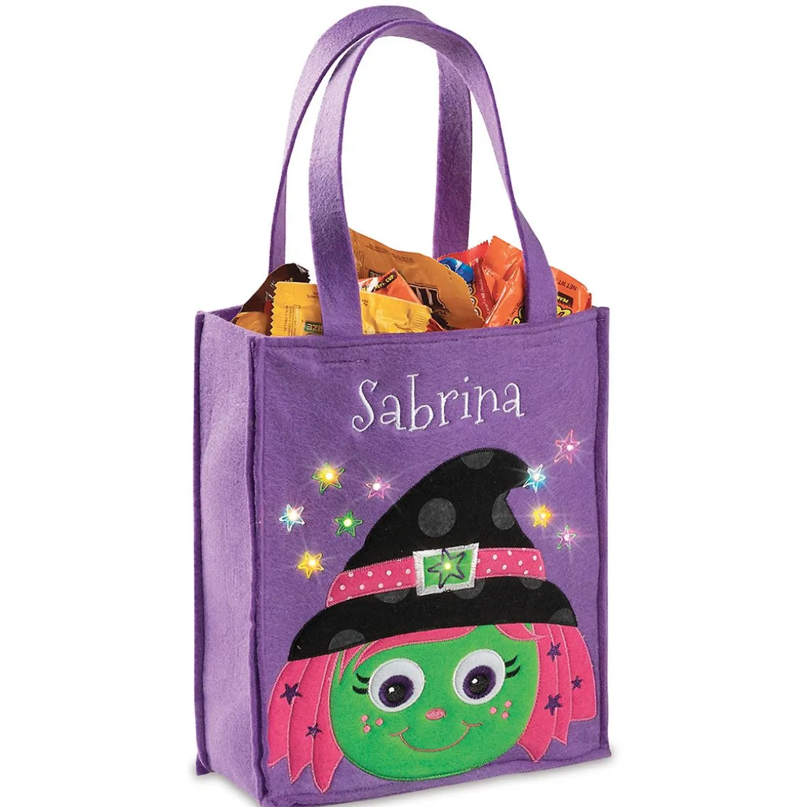Witch Halloween Light-up Personalized Tote Bag