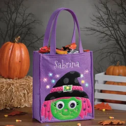Witch Halloween Light-up Personalized Tote Bag