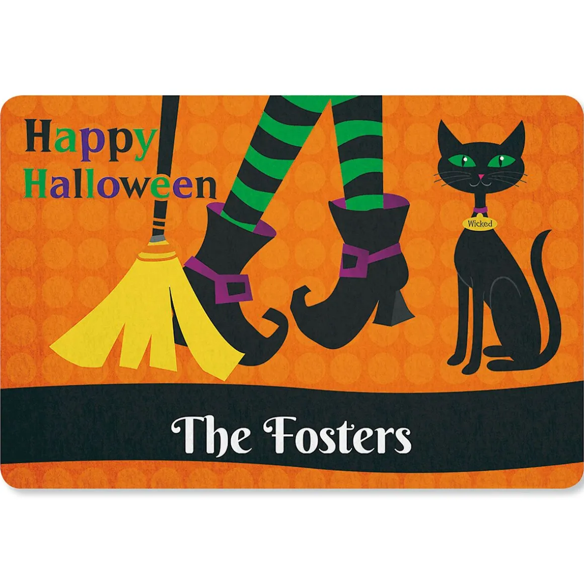 Witch Legs Personalized Halloween Doormat