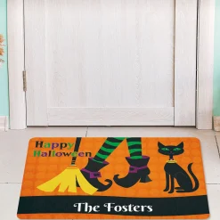 Witch Legs Personalized Halloween Doormat