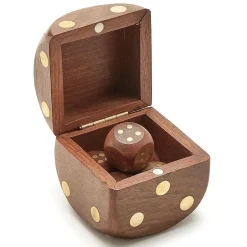 Wood Crafted Personalized Dice Box with Dice