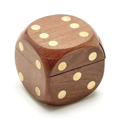 Wood Crafted Personalized Dice Box with Dice
