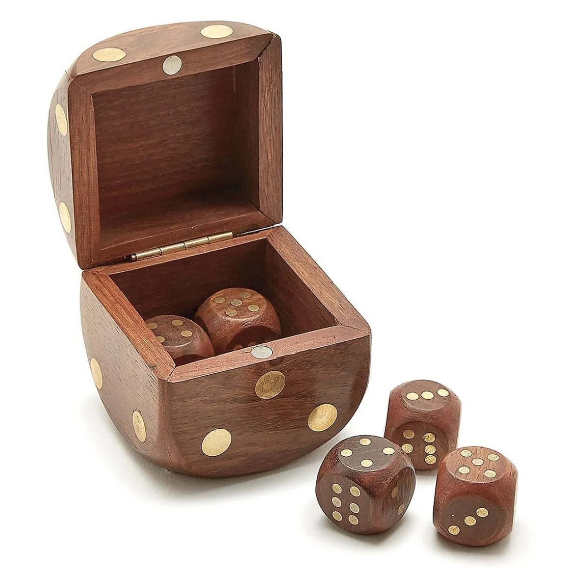 Wood Crafted Personalized Dice Box with Dice
