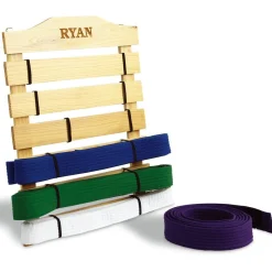 Wooden Personalized Martial Arts Belt Rack